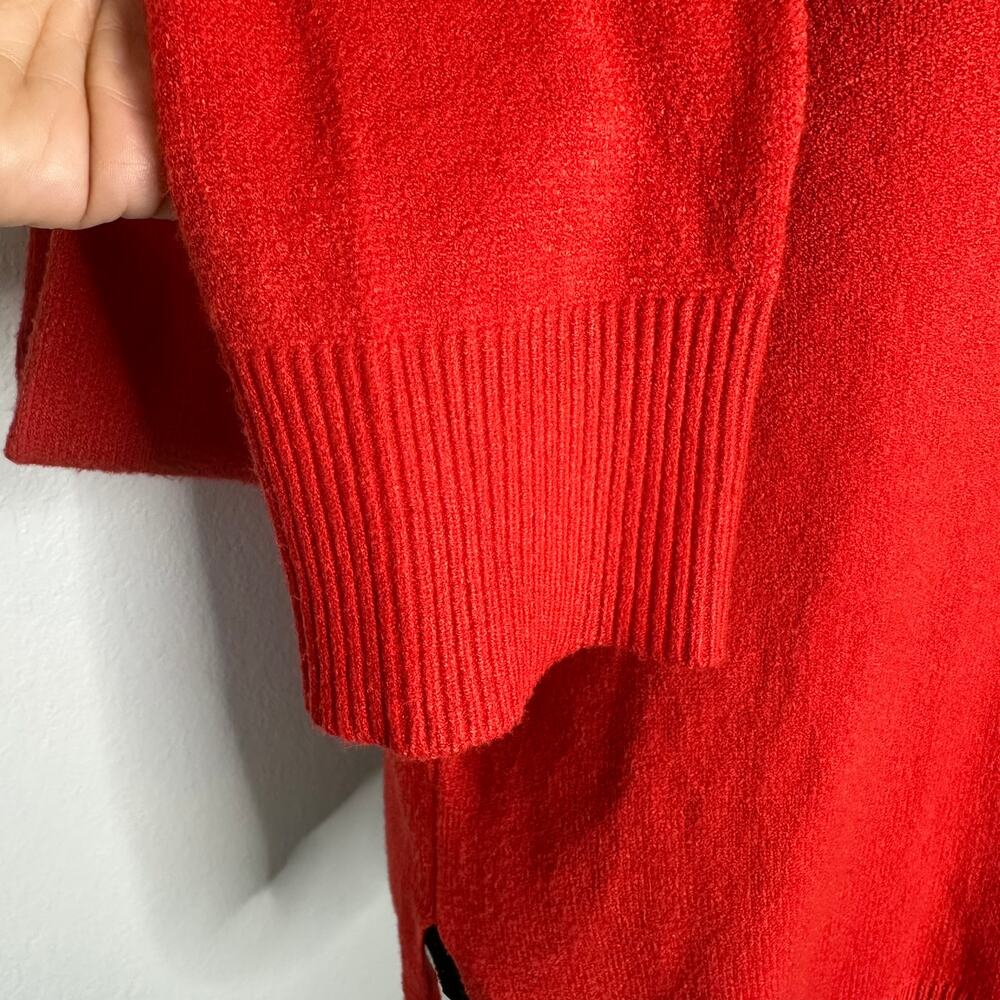 Tahari Women’s Viscose Blend Longline Crewneck Sweater Red | Size Large New - Picture 4 of 14